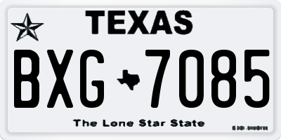 TX license plate BXG7085