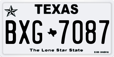 TX license plate BXG7087
