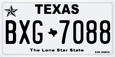 TX license plate BXG7088