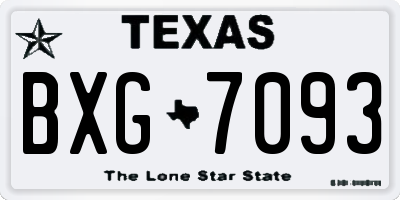 TX license plate BXG7093
