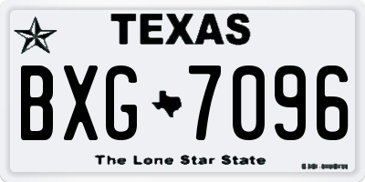 TX license plate BXG7096