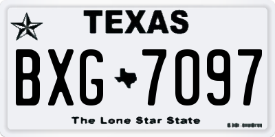 TX license plate BXG7097