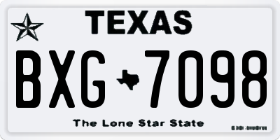 TX license plate BXG7098