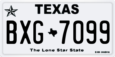 TX license plate BXG7099