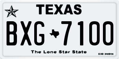 TX license plate BXG7100