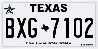 TX license plate BXG7102