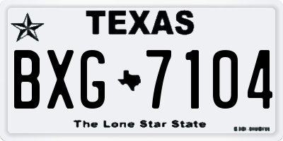 TX license plate BXG7104
