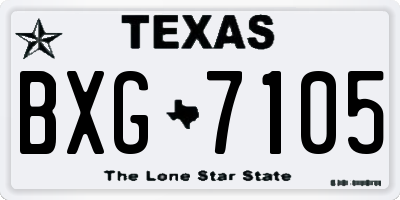 TX license plate BXG7105