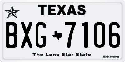 TX license plate BXG7106