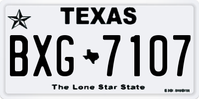 TX license plate BXG7107