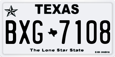 TX license plate BXG7108