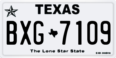 TX license plate BXG7109