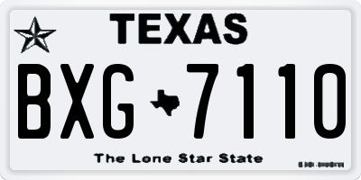 TX license plate BXG7110