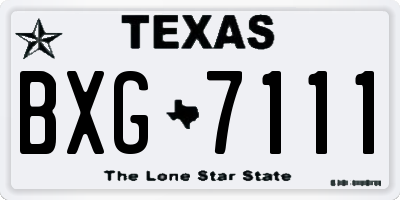 TX license plate BXG7111