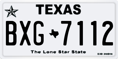 TX license plate BXG7112