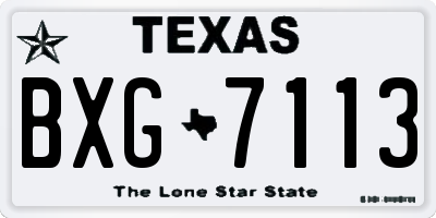 TX license plate BXG7113