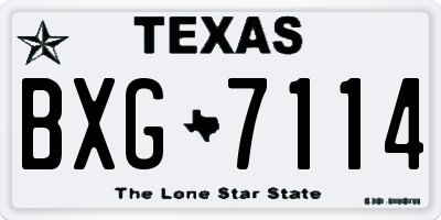 TX license plate BXG7114