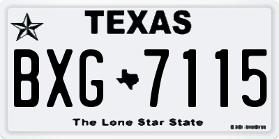 TX license plate BXG7115