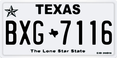 TX license plate BXG7116