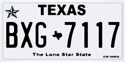 TX license plate BXG7117