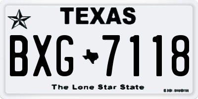 TX license plate BXG7118