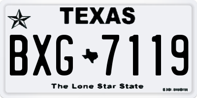 TX license plate BXG7119