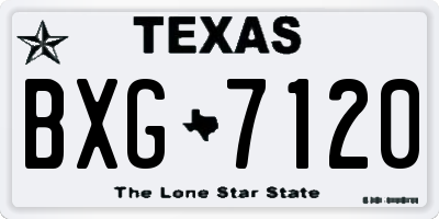 TX license plate BXG7120