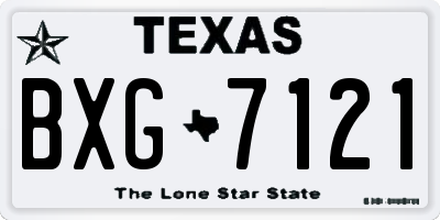 TX license plate BXG7121