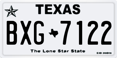 TX license plate BXG7122