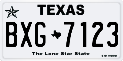 TX license plate BXG7123