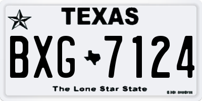 TX license plate BXG7124