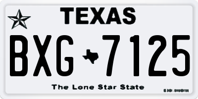 TX license plate BXG7125