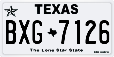 TX license plate BXG7126