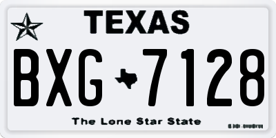 TX license plate BXG7128