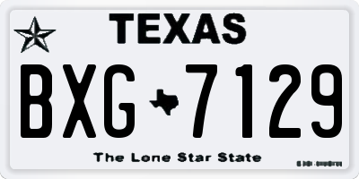 TX license plate BXG7129