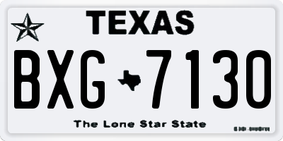 TX license plate BXG7130