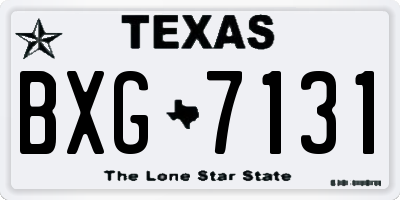 TX license plate BXG7131
