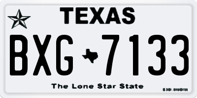 TX license plate BXG7133