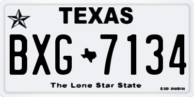 TX license plate BXG7134