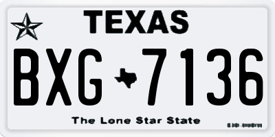 TX license plate BXG7136