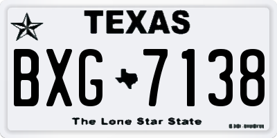 TX license plate BXG7138
