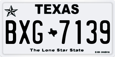 TX license plate BXG7139