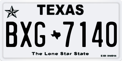 TX license plate BXG7140