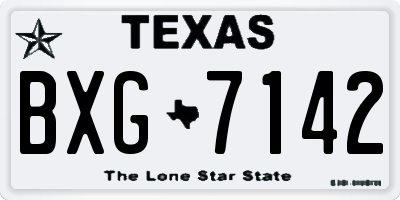 TX license plate BXG7142
