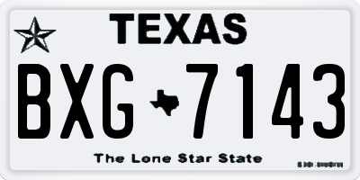 TX license plate BXG7143