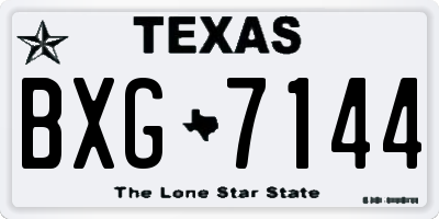 TX license plate BXG7144