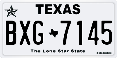 TX license plate BXG7145