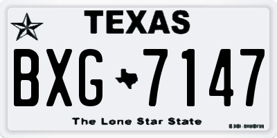 TX license plate BXG7147