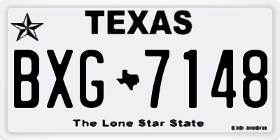 TX license plate BXG7148