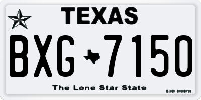 TX license plate BXG7150